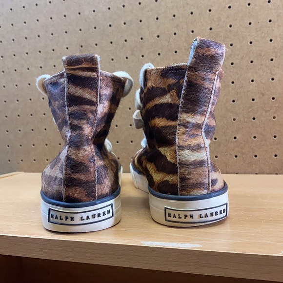 Polo Ralph Lauren Harbour Hi Women’s Size 7.5 Sneakers Animal Fur - Picture 6 of 12